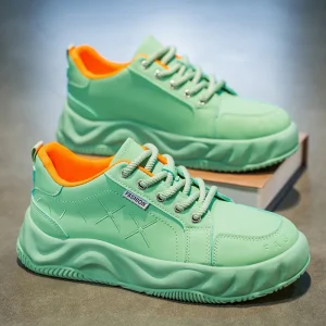 New Men’s Sporty Walking Shoes, Breathable Mesh Upper, Thick Rubber Soles, Increased, Anti-slip, All Seasons, Fashion Trend