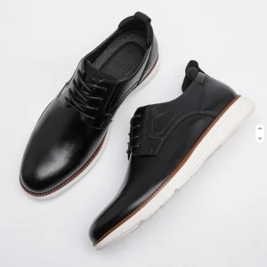 New Men’s Wedding Shoes Slip On Square Toe Breathable Color Block Casual Leather Shoes
