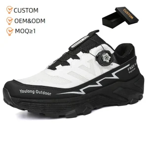 New Model Running Shoes Men Low Top Lace-up Quick Elastic Anti-slip EVA Rubber Outsole Spring Autumn Fabric Outdoor