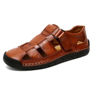 New Models High Quality Simple Sandals for Men Genuine Leather Rubber Toe Summer Outdoor City Jogging Shoes Big 47 48