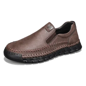 New Models Vintage Handmade Shoes Men Leather Genuine Slip on Real Cow Loafers Casual