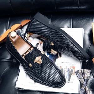 New Products British Men’s Leather Dress Shoes Driving Casual Black Formal Shoes for Wedding Party