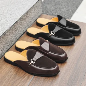 New Products Ideas Men’s Comfortable Classic Suede Leather Dress Shoes Backless Casual Mules Half Loafers
