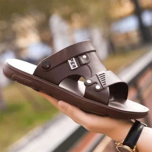 New Style Indoor Outdoor Men’s Sandals Summer Beach Shoes Waterproof Quick Dry Casual Home Slippers Lightweight Leather Sandals