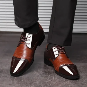 New Style Leather Shoes Men’s Business Office Shoe Plus Size Fashion Breathable Dress Shoes Men Dress