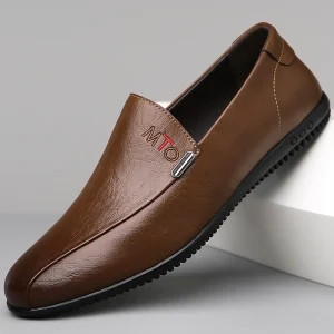 New Style Men’s Casual Business Leather Shoes in Wedding Style Slip Resistant and Durable Leather Casual Shoes for Men