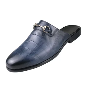 New Style Men’s Genuine Leather Half-Heeled Slip-On Closed Toe Comfort Office & Career Casual Shoes