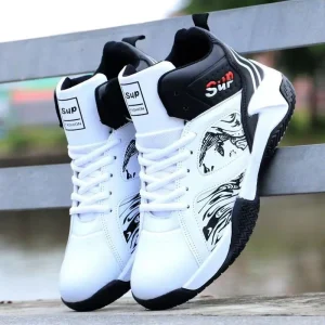 New Style Plus Size Mens Basketball Sneakers Fashionable Trendy Korean Style Outdoor Sports Shoes Spring Season Pu Upper