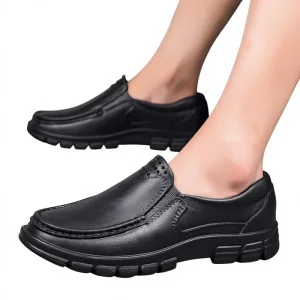 New Styles Light Weight Black Mule Heel Classic Formal Design Men’s Loafers PU Upper Rubber Outsole Comfort Casual Waterproof