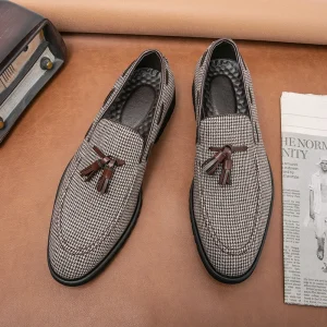 New Styles Men’s Black Brown Leather Casual Loafers Size 48 14 Designer Easy Wear Dress Shoes Business Offcie Shoes