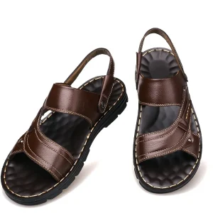 New Summer Men’s Beach Sandals Thick-Soled Non-Slip Slip-On Breathable Waterproof Casual Sandals Three Colors Available