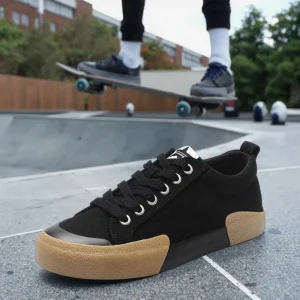 New Summer Men’s Korean Style Casual Sneakers Canvas Trendy Lace Up Flats with 3D Printed Logo Niche Accessible Luxury
