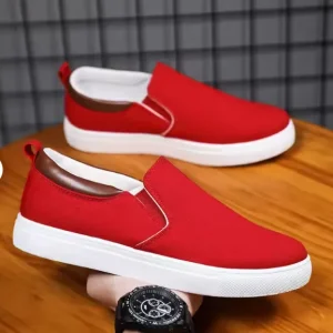 New Winter Men’s Casual Oversized Board Shoes 39-48 Size Canvas Slip-On Lighted Arch Support