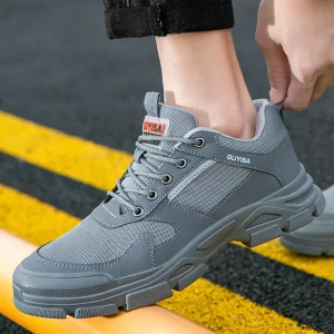 Non-slip Construction Men Working Shoes Breathable Steel Toe Sneakers Functional Industrial Safety Footwear