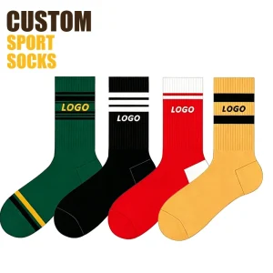 OEM Crew Men Tube Calcetines Knitted Embroidered Design Custom Logo Cotton Sport Athletic Socks