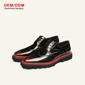 OEM Custom Business Formal Casual Breathable Waterproof Lace Up Oxfords Men’s Genuine Leather Shoes Autumn British Groom’s