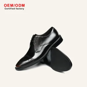 OEM Custom Business Formal Casual Comfort Breathable Engraving Lace Up Cowhide Men’s Shoes Autumn British Groom’s Wedding