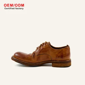 OEM Custom Men’s Handmade Classic Shell Cordovan Lace-Up Chelsea Boots Leather Dress Shoes with Goodyear Welt Sole