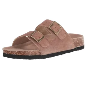 OEM Designed Men’s Flat Sandals Neutral Comfortable Adjustable Cork Beach Slippers PU Slip On for Outdoor Use