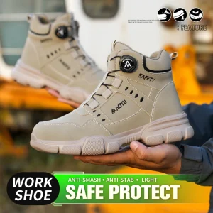 OEM Factory Winter Steel Toe Safety Boots Mid Cut Anti-Smash Anti-Puncture Waterproof Suede Canvas Smart Buckle Fur Lining