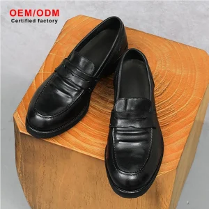 OEM Handmade Men’s Italian Design Loafers Formal Dress Shoes Horsehide Upper Spring Office Business