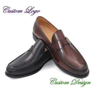 OEM ODM Custom logo Custom Design Men’s Casual Loafers Genuine Leather Comfortable Loafers Simple Leather Loafers