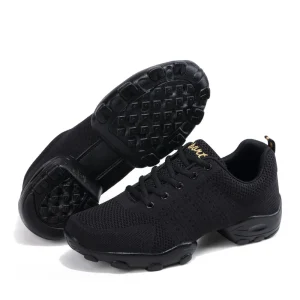 OEM Popular Wear-resistant Non-slip Mesh Upper Black Customized Dance Sneaker Trainers Shoes