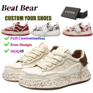 OEM Shoes Men Custom LOGO Denim PU Upper Skateboard Shoes Zapatillas Para Caminar a La Moda Design Luxury Shoes Sneakers for Men
