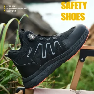 OEM Steel Toe Boots Men Winter All Seasons Non Slip Work Safety Lightweight Construction Wide Width Indestructible Boots
