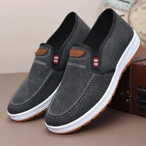 Old Beijing style Men’s Breathable Canvas Casual Shoes Soft Soled Dad Shoes Solid Pattern Spring Cotton Lining