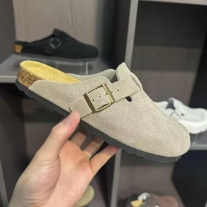 One-pull Slipper New Designer Men’s Breathable Soft Shoes Top Quality Casual Unisex Durable Comfort Cork Sole Flat Slides Shoes