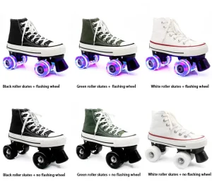 Outdoor Activities Adults Wheels Men’s and Women’s Senior Led Flash Canvas Roller Skates