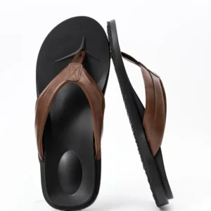 Outdoor Beach Men’s Slides Slippers Non Slip Flat Flip Flops Arch Support PU Massage Casual Walking Shoes