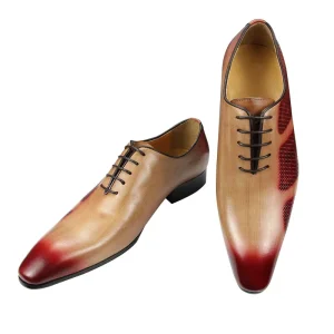 Oxford Men’s Leather Wedding Shoe Custom Big Size Pointed Toe Business Party All Match