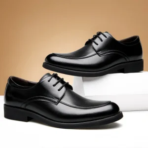 PU Leather Black Men’s Business Dress Shoes & Oxford Mens Casual Shoes