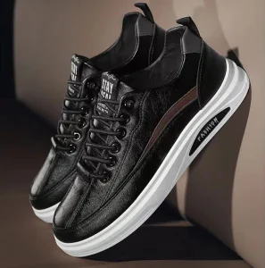 PU Leather Trendy Sports Men’s Shoes Thin Soles Comfortable Waterproof Casual PU Shoes