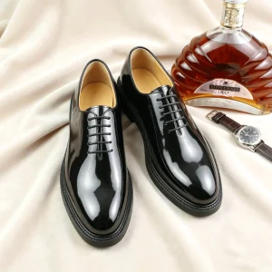 Patent Leather Shoes Men High Gloss Cowhide Leather Modern Wedding Comfortable Graduation Prom Formal Shoes for Groomsmen Gala