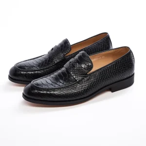 Pattern Leather Men’s Dress Shoes Formal Business Style Round Toe Slip on for Wedding Office Shoes