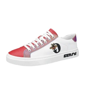 Personalized Color Matching Men’s Low Top Bee Sneakers All Match Casual Leather Shoes for All Seasons