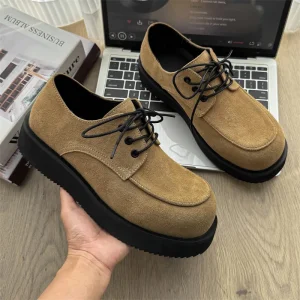 Platform Derby Lace up Winter Shoes Men’s Commuter Height Increasing Lovers British Fashion Big Head Business Casual 1579