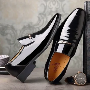 Plus Size Custom Patent Leather Men’s Wedding Oxford Shoes