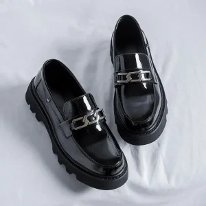 Plus Size Men’s Formal Wedding Dress Shoes PU Casual Business Leather Shoes with Fashion Platform Insole