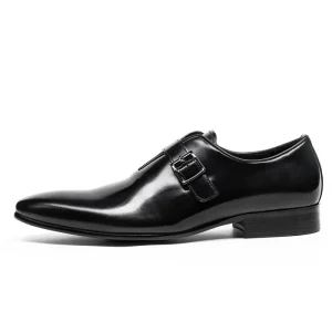Plus Size Spring Wedding Leather Dress Shoes Men Slip Loafers Buckle Strap Casual Office leather Shoes stylish Men’s Shoes