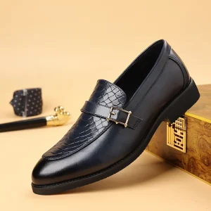 Plus size Men’s Loafer Slip On Round Toe Casual Business Formal Shoes PU Upper Checkered Pattern Elevated