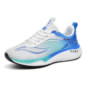 Premium Men Running Shoes Breathable Mesh Lace-up Arch Support Cushioned Insole Non Slip Outdoor Casual