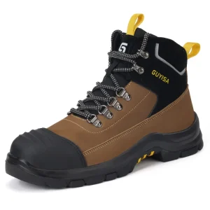Premium Men’s Mid Cut Steel Toe Anti Smash Anti Puncture Summer Winter Safety Shoes for Construction Factory Industrial