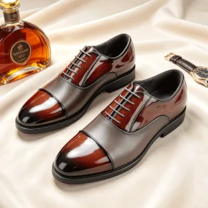 Premium Men’s Patent Leather Shoes High Gloss Oxfords Dress Shoes for Wedding High-end Office Luxury High-Shine Business Shoes