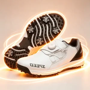 Professional Golf Shoes Microfiber Leather Upper MD TPU Outsole Lightweight Breathable Shockproof Golf Training Sneakers