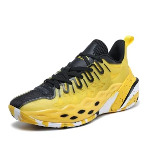 Professional Men Basketball Shoes High Top Athletic Sneakers Breathable Mesh Training Footwear Shock Absorption Sport Trainers