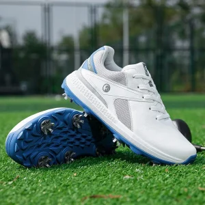 Professional Men’s Autumn Golf Shoes Large Size with Spikes Mesh Breathable Training Shoes White Gray Black
